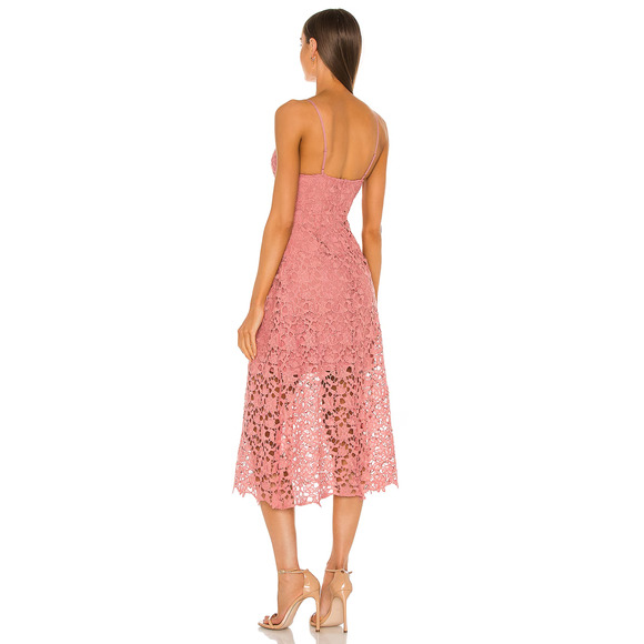 $89 Astr The Label Pink Mauve Lace Midi Dress XS NEW A516 - Picture 3 of 15